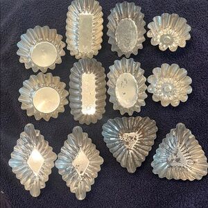 Vintage Silver Metal Tart Molds Set Petit Four Swedish